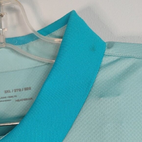 Under Armour Blue Athletic Performance Polo Shirt Golf Size XXL Moisture-Wicking - Picture 5 of 7